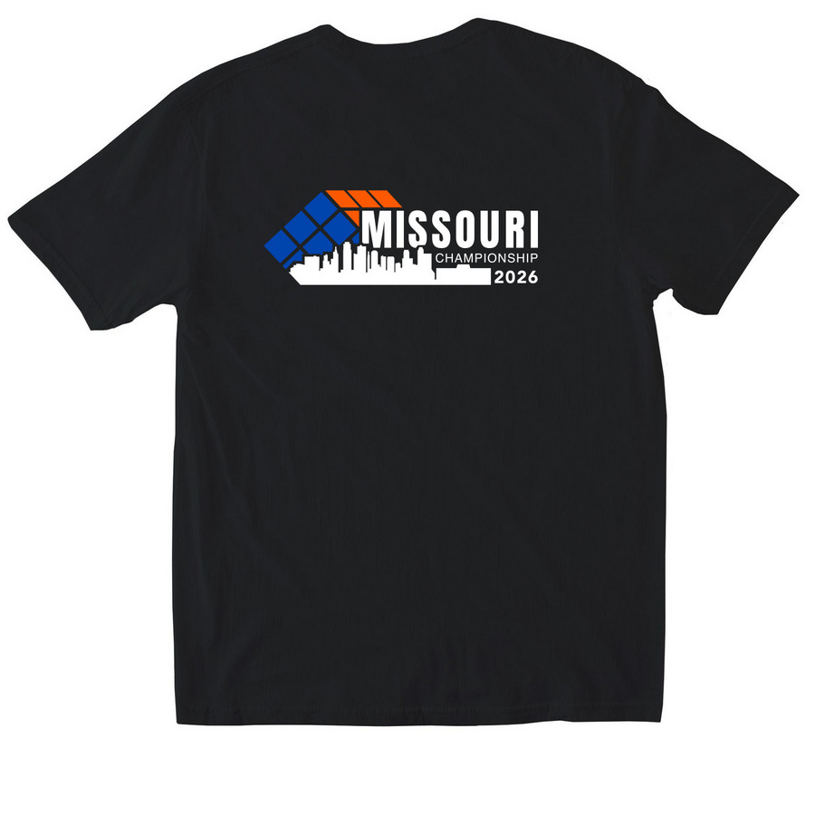 Missouri Champs 2026 Merch, a Black Softstyle Cotton Tee (back-view)