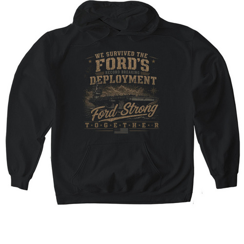 Ford Strong Deployment Shirt, a Black Gildan Softstyle Pullover Hoodie
