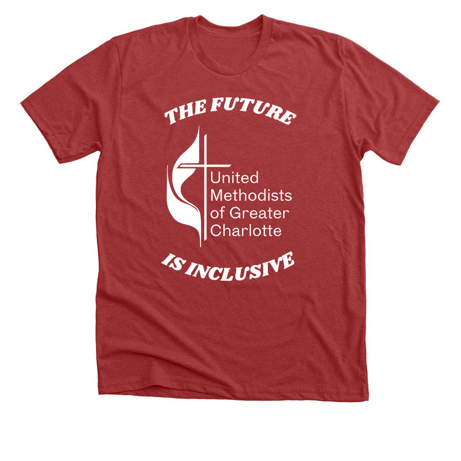 United Methodist LGBTQ+ Ally Shirt, a Heather Canvas Red Premium Unisex Tee