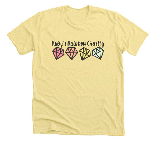 Ruby?s Rainbow Charity, a Heather Yellow Gold Premium Unisex Tee