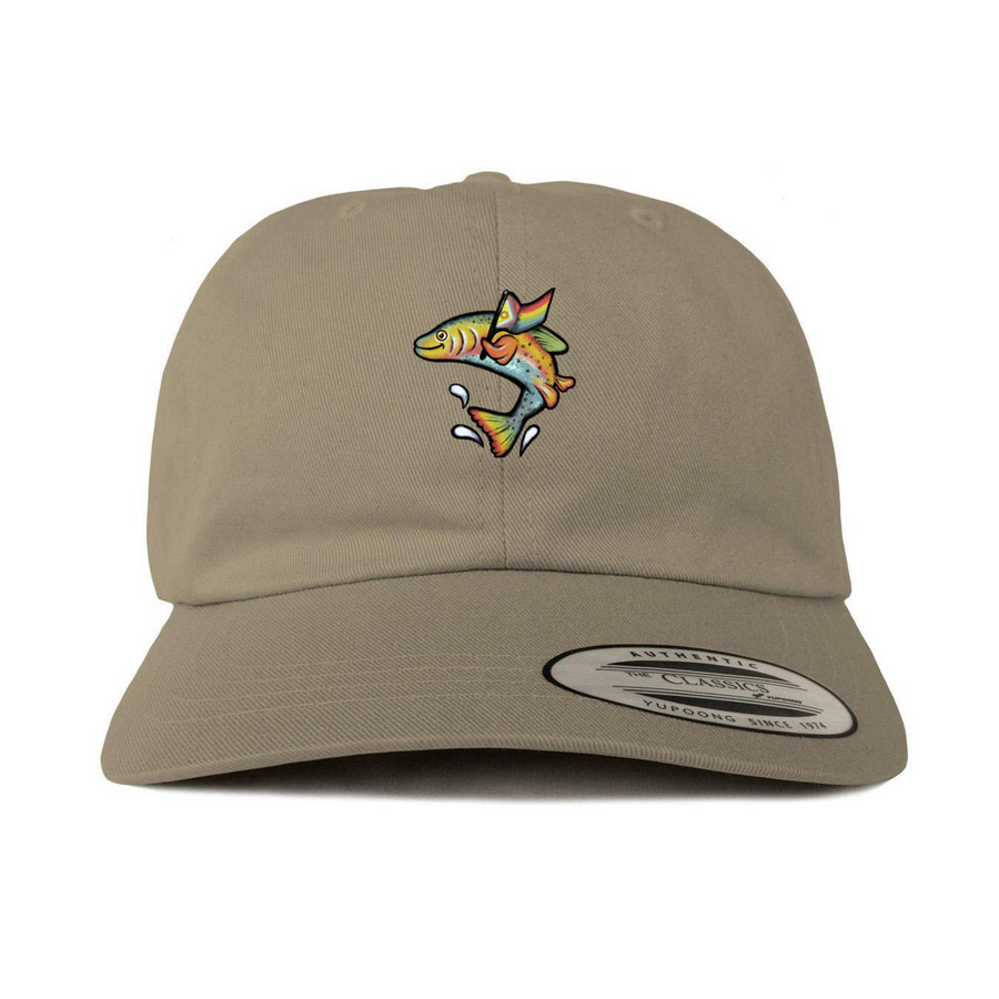 Glimmer the Rainbow Trout -Hats, a Khaki Printed Classic Baseball Cap