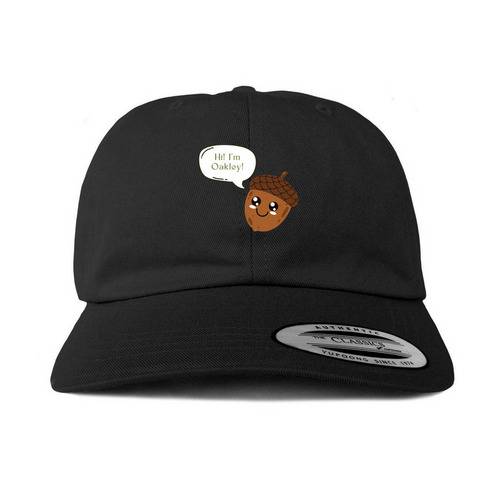 Hi! I'm Oakley, a Black Printed Classic Baseball Cap