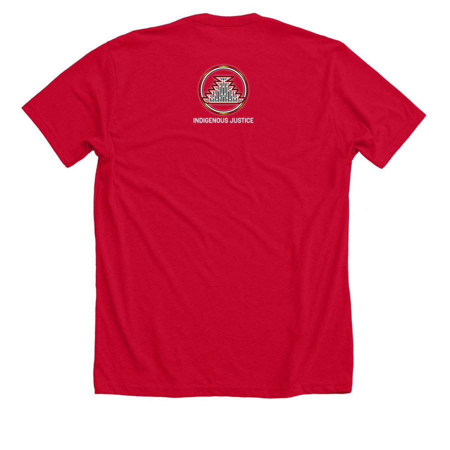 MMIP, a Solid Red Blend Premium Unisex Tee (back-view)