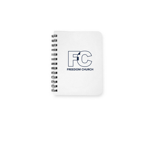 Freedom Church White Spiral Notebook, a White Spiral Notebook