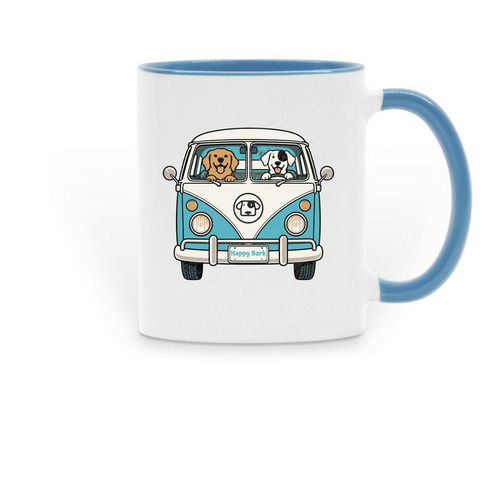 Bark n Sip, a Light Blue Two-Tone Ceramic Mug