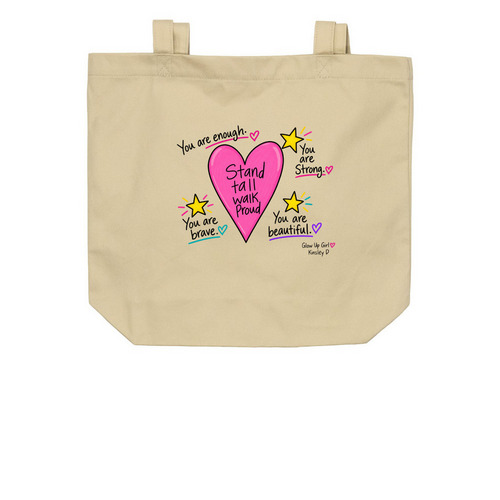 Stand Tall, Walk Proud ? Kinsley?s Design, a Oyster Organic Cotton Tote Bag