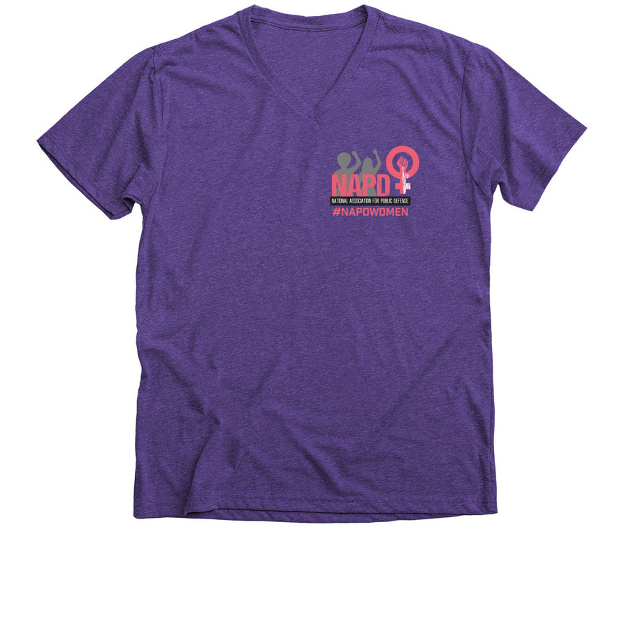 DEFEND LIKE A GIRL -Women's Conference - 2022, a Purple Rush Premium V-Neck Tee