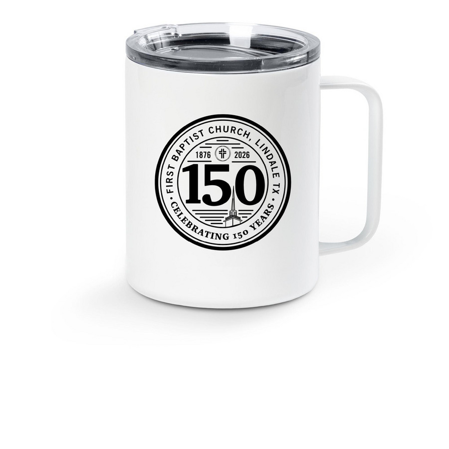 Anniversary Travel Mug, a White Stainless Steel Travel Mug