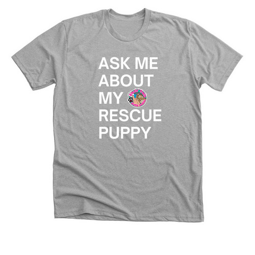 Ask Me About My Rescue Puppy, a Athletic Heather Premium Unisex Tee