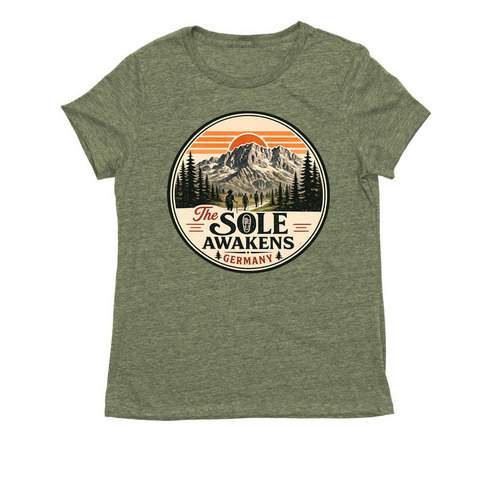 The Sole Awakens (group hikers), a Olive You Green Allmade Eco Triblend Women?s Tee