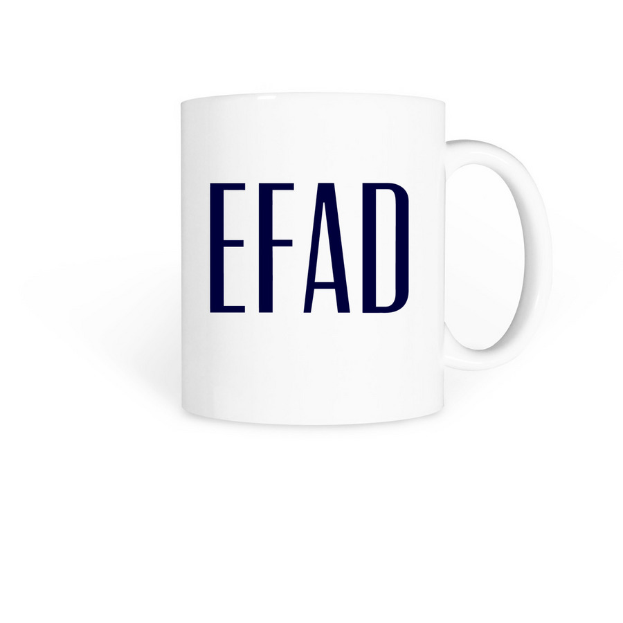 EFAD Ceramic Mugs, a White Coffee Mug