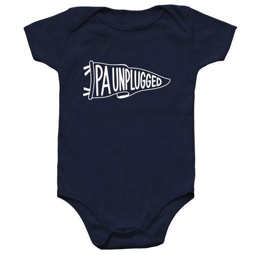PA Unplugged Pennant Onesie, a Navy Infant Onesie