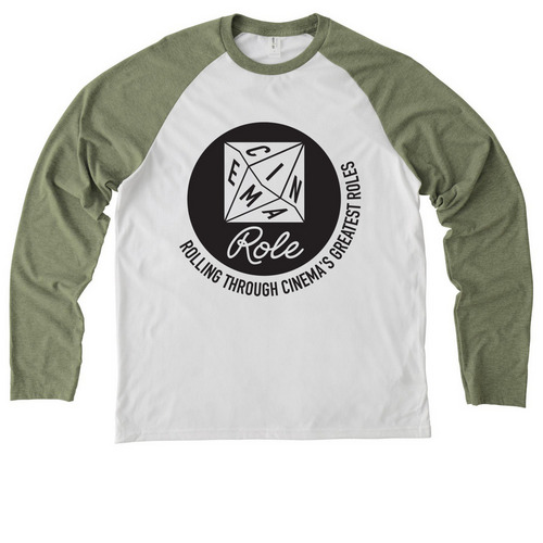 Cinema Role Logo & Tagline, a Olive You Green/ Bright White Allmade Eco Triblend Colorblock Raglan Long Sleeve Tee