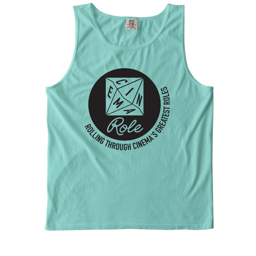 Cinema Role Logo & Tagline, a Chalky Mint Comfort Colors Tank Top
