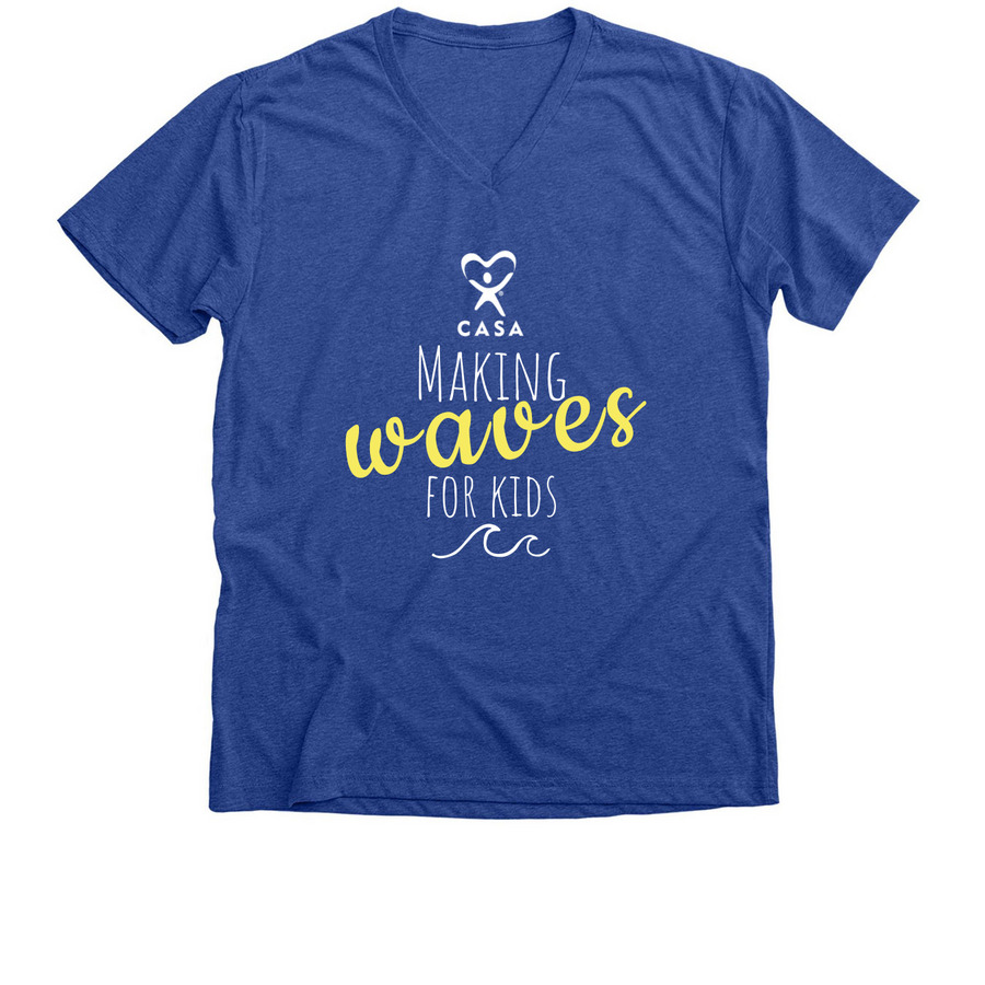 Making Waves tee, a Heather True Royal Premium V-Neck Tee