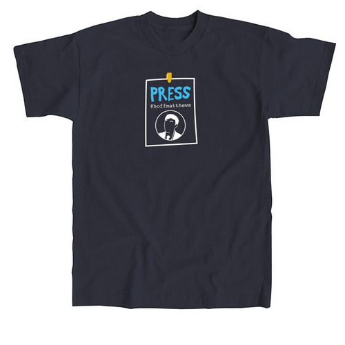 Hoff Matthews "PRESS" T-Shirt, a Navy Union Made Unisex Tee