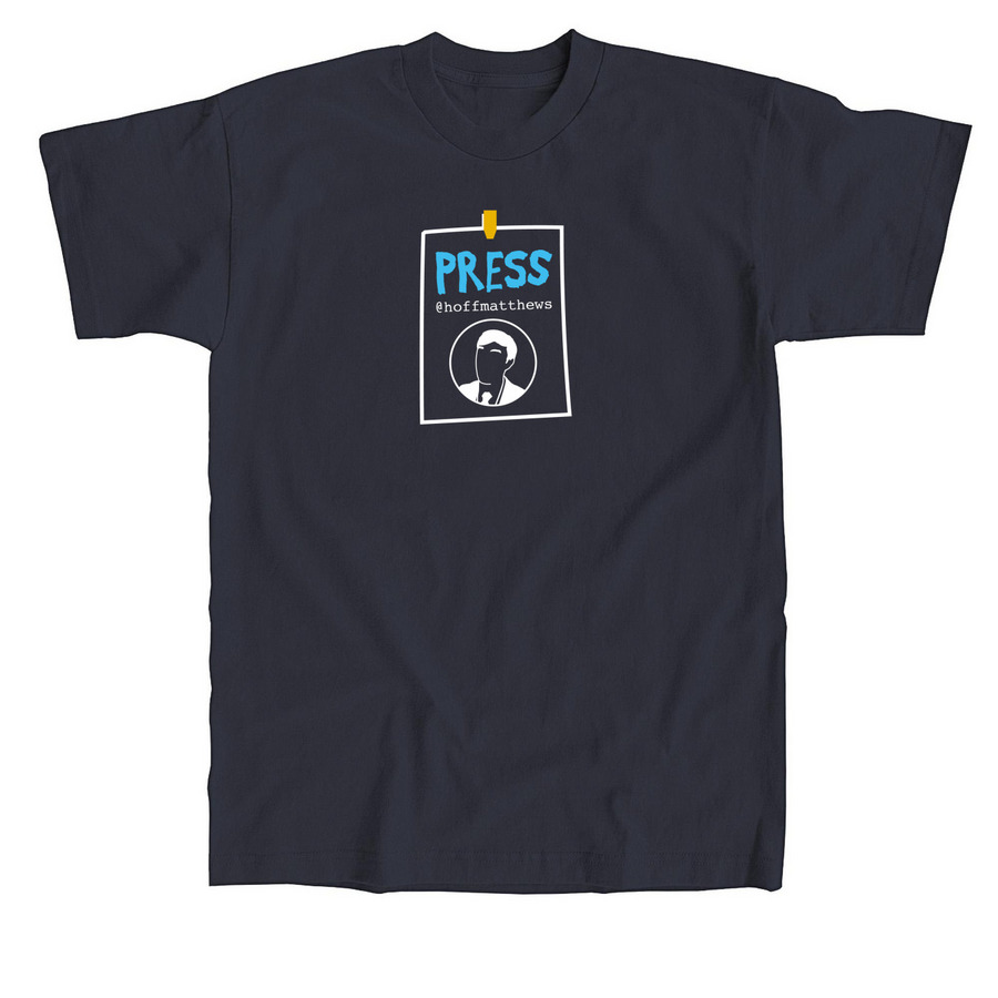 Hoff Matthews "PRESS" T-Shirt, a Navy Union Made Unisex Tee