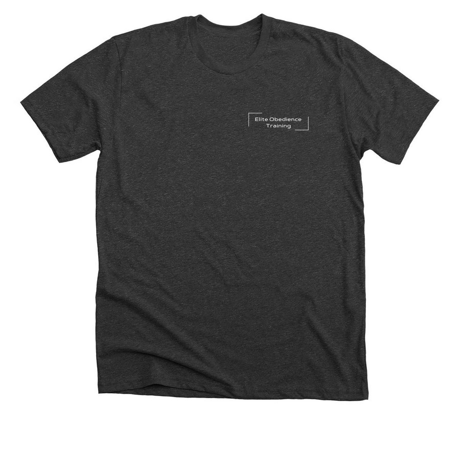 Minimalist Logo, a Dark Grey Heather Premium Unisex Tee