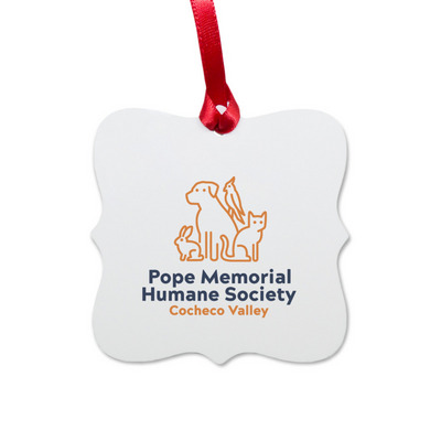 PMHS-CV Logo Ornament, a White Aluminum Square Ornament