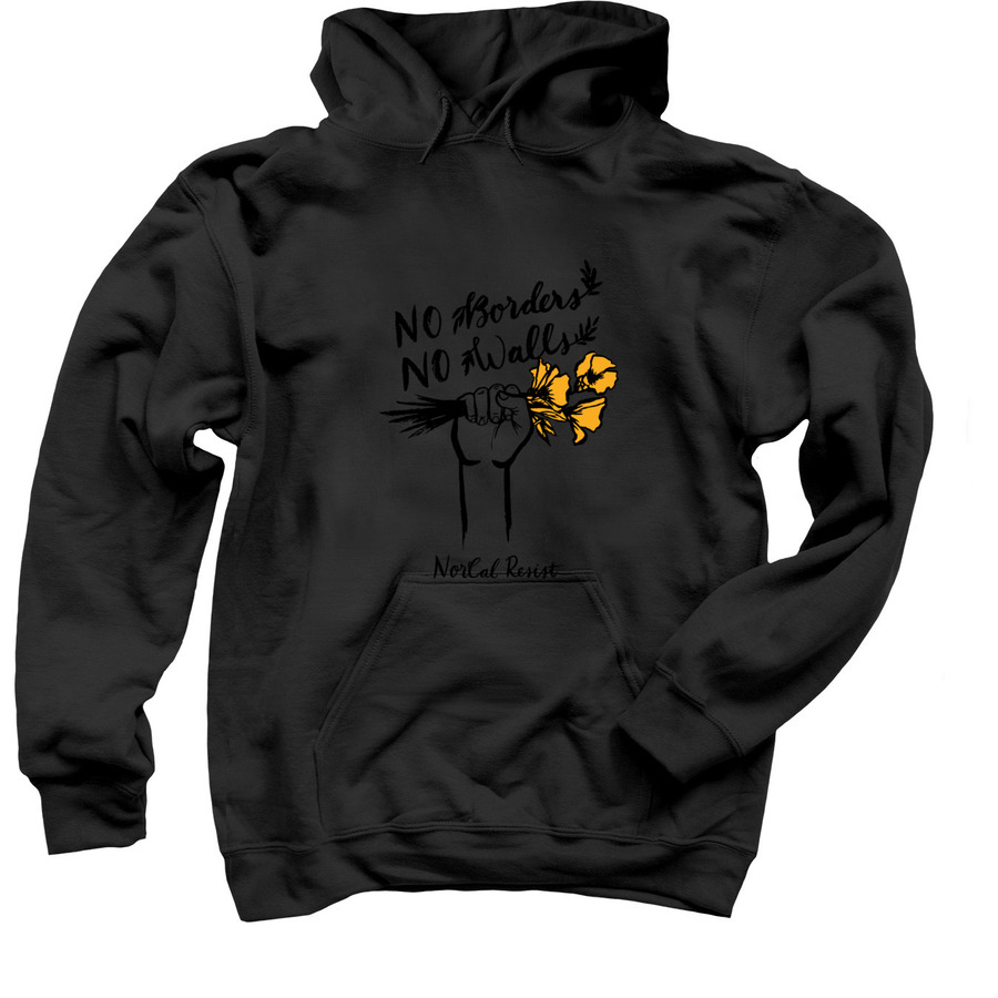 NoBorders, a Black Pullover Hoodie
