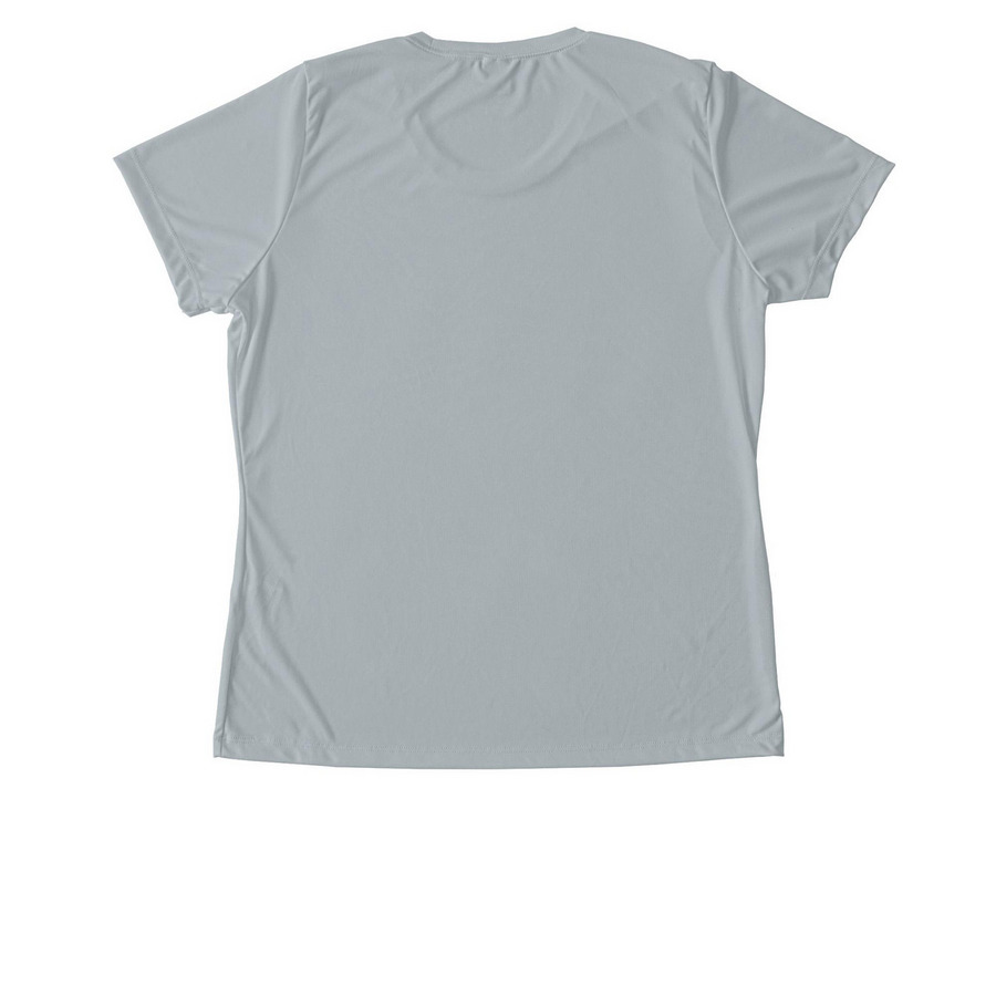 Bella Terra Athletic Blend, a Silver Women's Performance Tee (back-view)