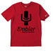 Nike Tee Embler Control Systems Logo, a University Red Nike Dri-FIT Jersey Blend Performance Tee
