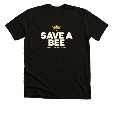SAVE A BEE | Save The Bees USA, a Black Heather Premium Unisex Tee
