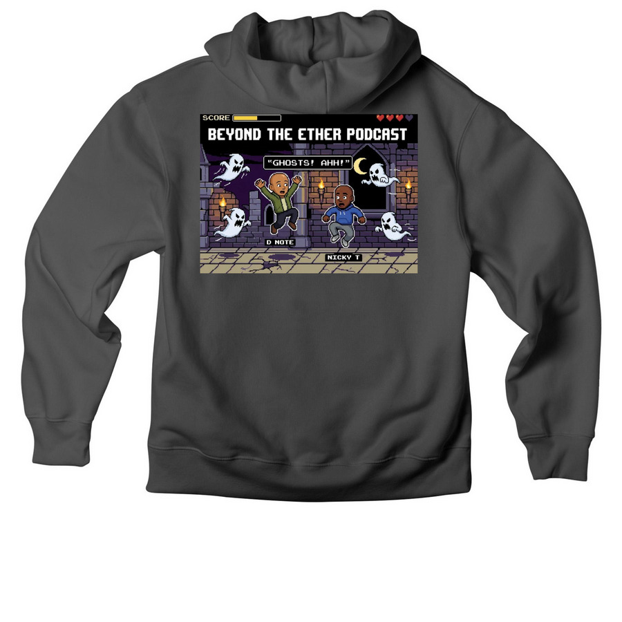 Support, a Asphalt Premium Heavyweight Pullover Hoodie (back-view)