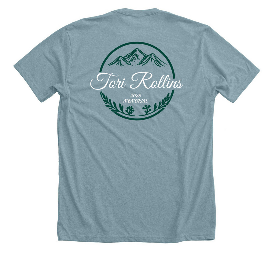 Tori Rollins Memorial Shirts, a Heather Blue Lagoon Premium Unisex Tee (back-view)