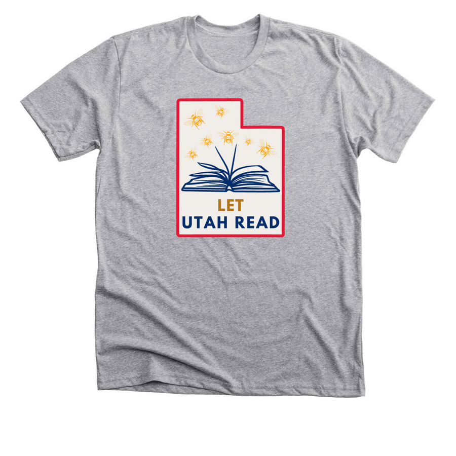 Let Utah Read, a Athletic Heather Premium Unisex Tee