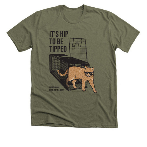 It's Hip to Be Tipped!, a Heather Olive Premium Unisex Tee