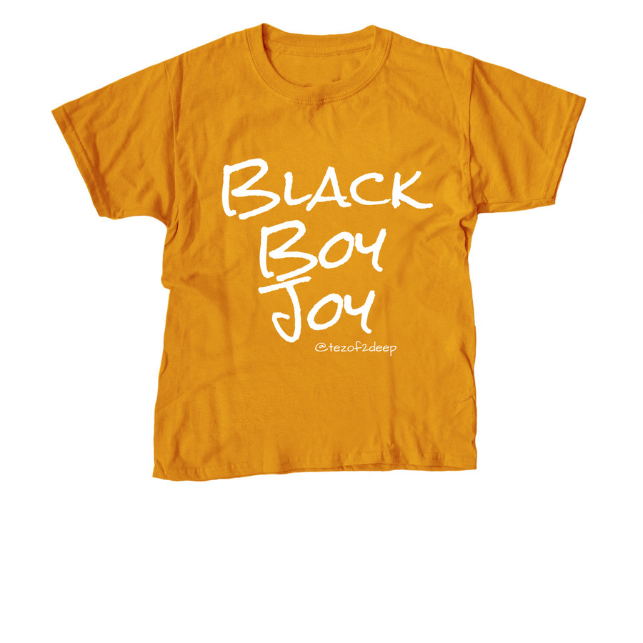 TEZ BLACK BOY JOY SHIRTS, a Gold Youth Unisex Tee