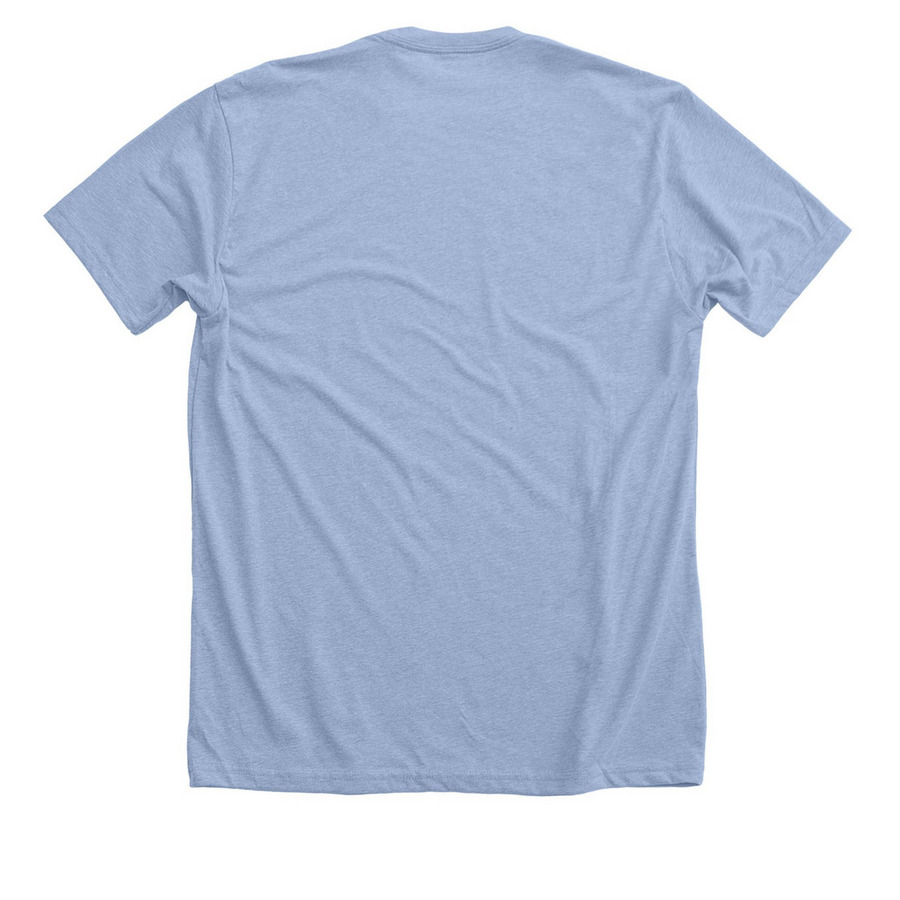 Two Son Coffee, a Heather Baby Blue Premium Unisex Tee (back-view)