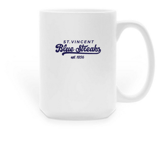 Blue Streak Mug, a White Large Coffee Mug