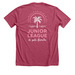 JLSP Sunshine City Palm Tree (2-Sided Print), a Heather Raspberry Premium Unisex Tee (back-view)