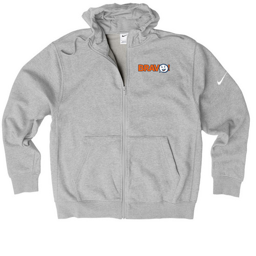 Bravo Hoodies, a Dark Grey Heather Nike Club Fleece Zip Up Hoodie