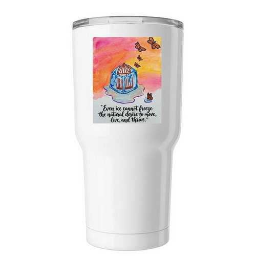 Even ICE Melts Tumbler, a White Insulated Tumbler