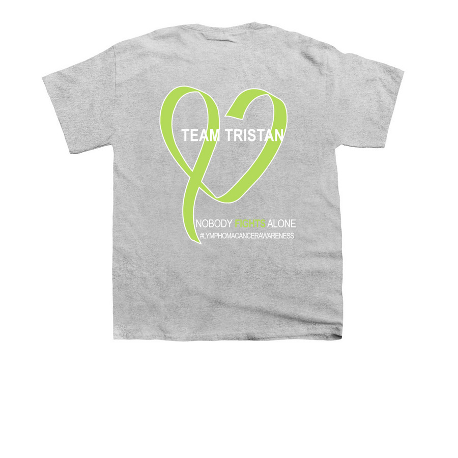 Support Tristan, a Sport Grey Youth Unisex Tee (back-view)