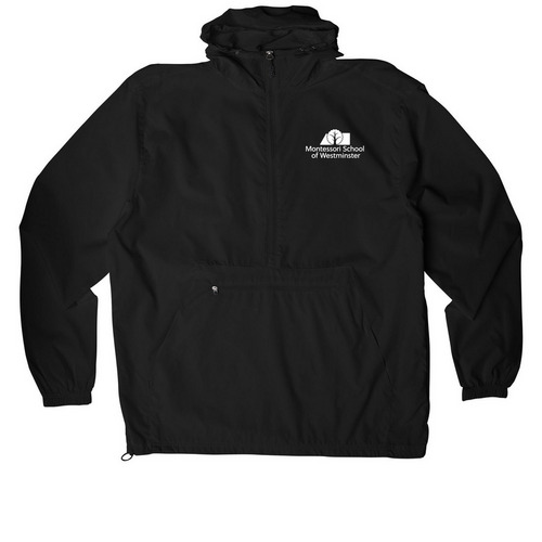 Anorak Packable Jacket: MSW logo, a Black Packable Anorak