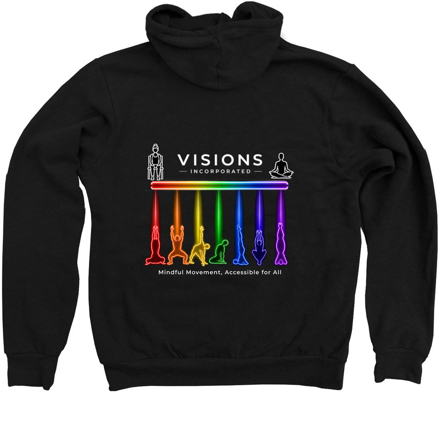 Mindful Movement Collection, a Black Zip Up Hoodie (back-view)