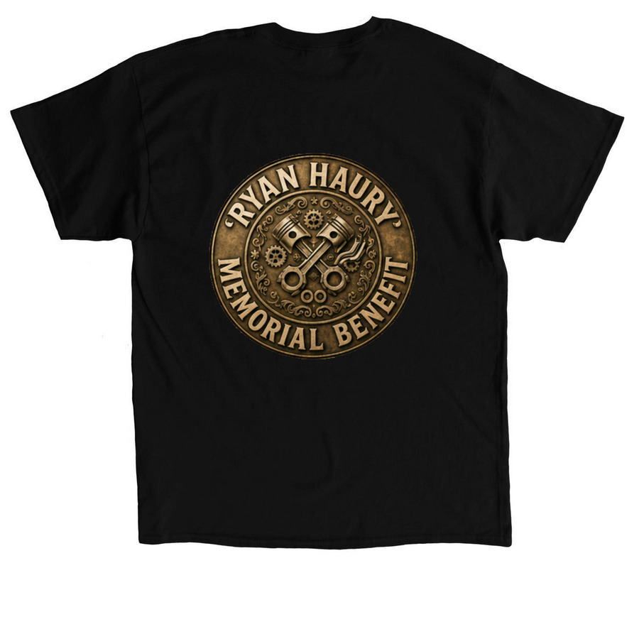 Badge Design, a Black Classic Unisex Tee (back-view)