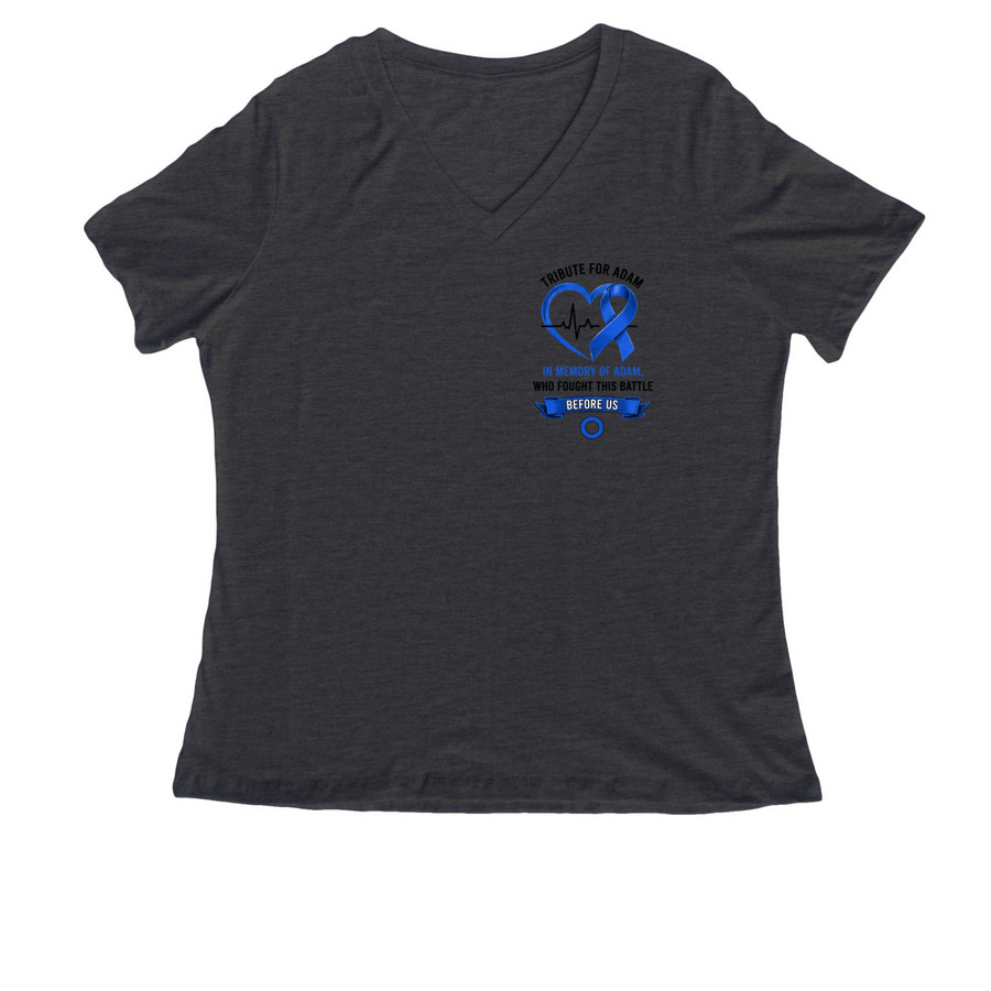 Team-Liam's Sugar Smashers, a Dark Grey Heather Women's Relaxed V-Neck Tee