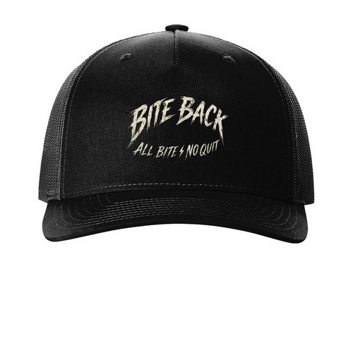 BITE BACK ? Dental Recovery Fundraiser, a Black Printed Five-Panel Trucker Cap