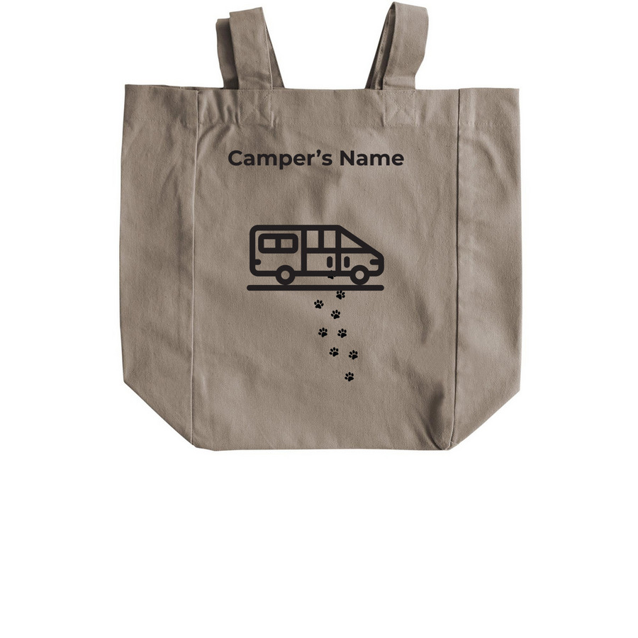 Tide Pool Bus Bag, a Pumice Recycled Cotton Tote Bag (back-view)