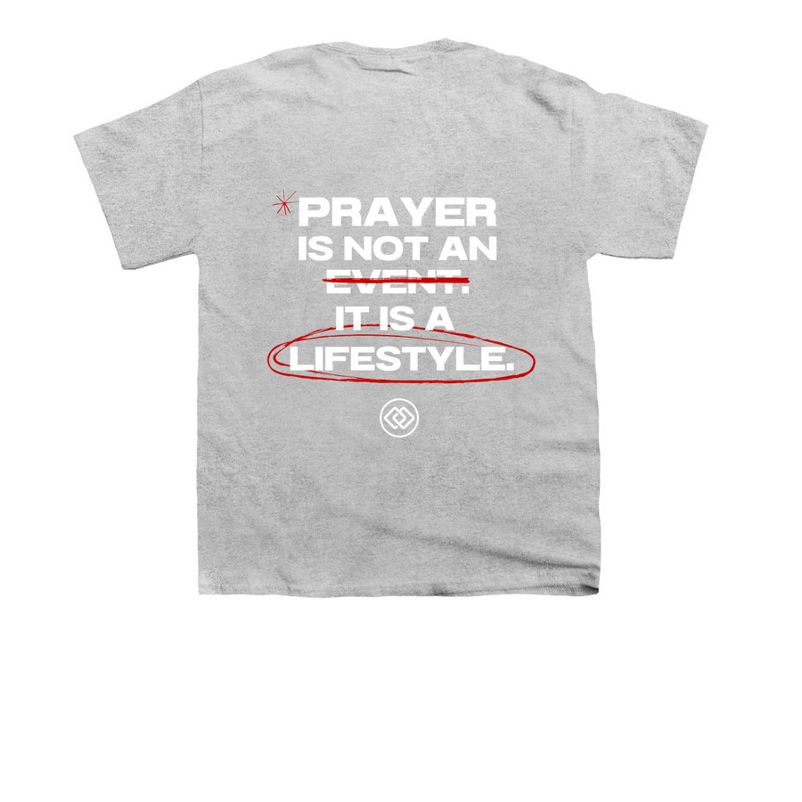 PRAYER IS A LIFESTYLE., a Sport Grey Youth Unisex Tee (back-view)
