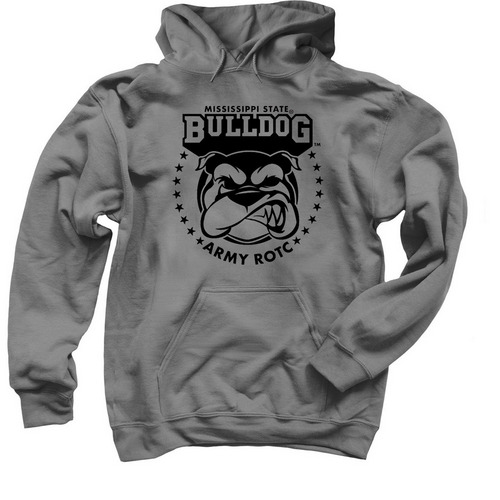 Black Bulldog Logo, a Charcoal Pullover Hoodie