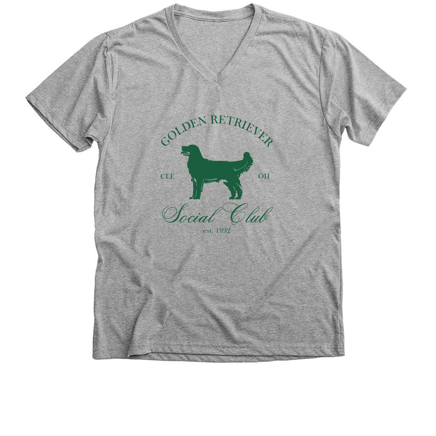 Golden Retriever Social Club - Updated 2026, a Athletic Heather Premium V-Neck Tee