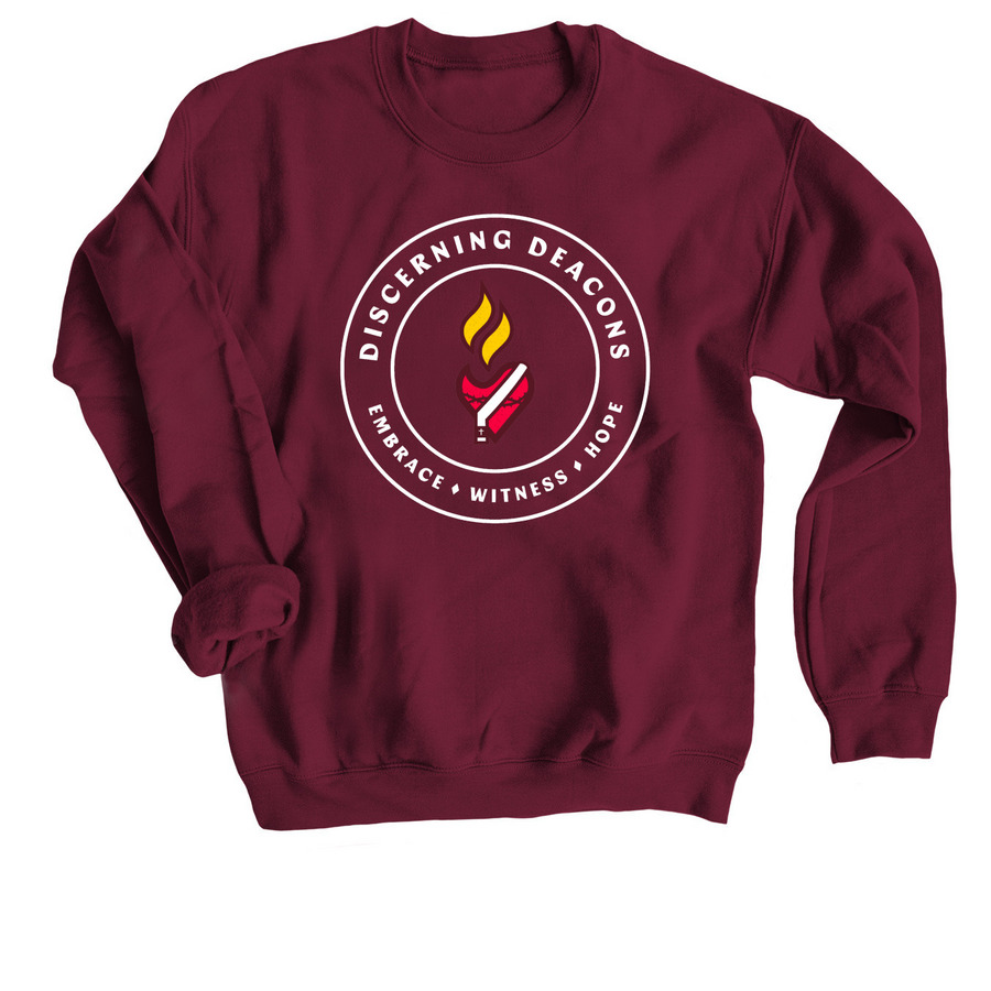 Discerning Deacons Sweatshirt, a Maroon Crewneck Sweatshirt