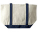 Warner Mechanical Tote Bag, a Natural/Navy Large Two-Tone Canvas Tote Bag (back-view)