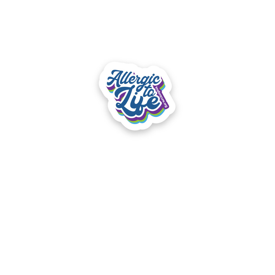 Allergic to Life Sticker, a White Kiss Cut Sticker